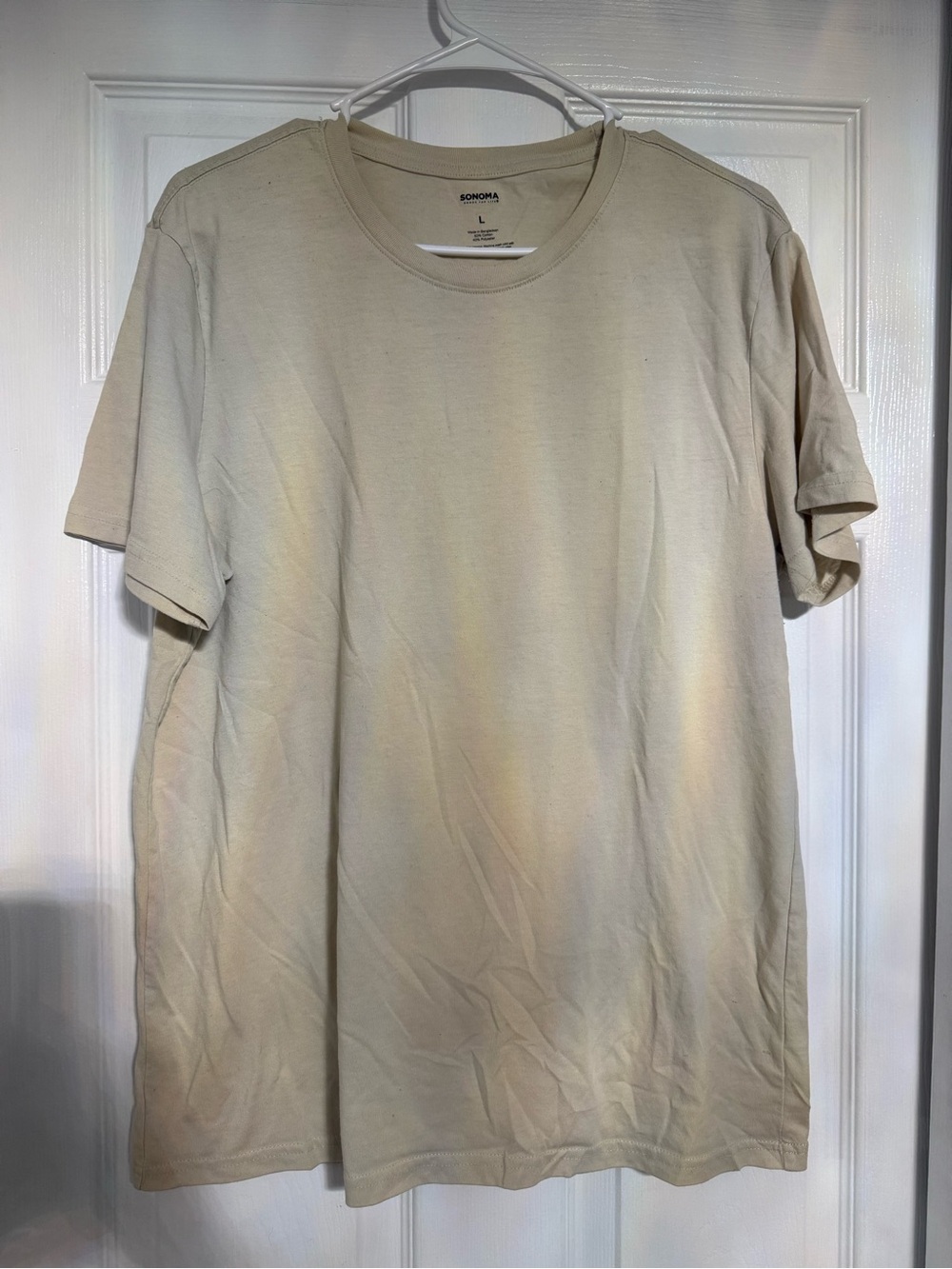 Sonoma Short-Sleeve Crew Neck T-Shirt in Light Beige